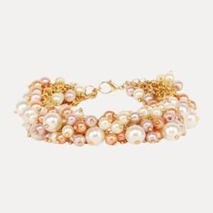 NEW BUDHAGIRL ariane pearl bracelet in beige